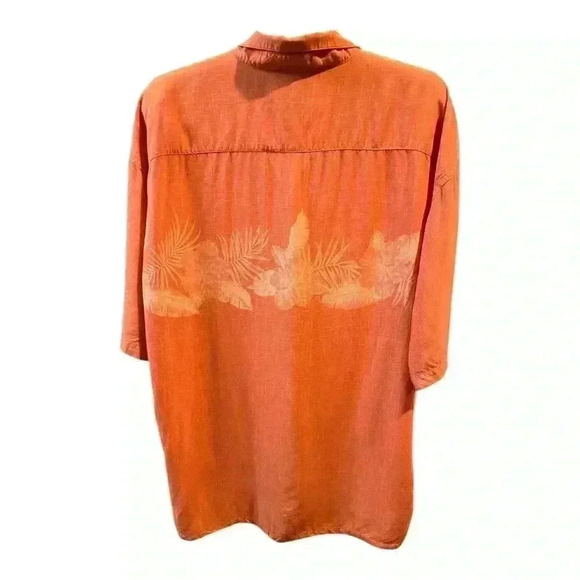 Pierre Cardin Orange Floral Button Down Shirt - Picture 2 of 5